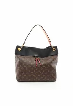Pre-loved TuileriesHobo Classic Monogram Black Shoulder Bag PVC Genuine Leather Brown Black LOUIS VUITTON
