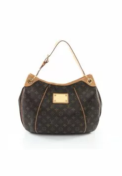 Pre-loved Galleria PM Classic Monogram Shoulder Bag PVC Genuine Leather Brown LOUIS VUITTON