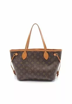 Pre-loved Neverfull PM Classic Monogram Pivot peony red Handbag Tote Bag PVC Genuine Leather Brown LOUIS VUITTON