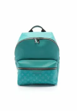 Pre-loved Discovery Taigarama Backpack PVC Genuine Leather Enamel green LOUIS VUITTON