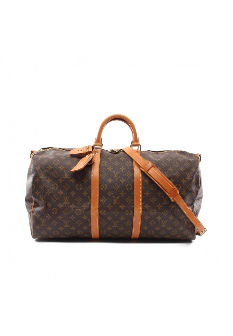 Pre-loved Keepall Bandouliere55 Classic Monogram Duffle Bag PVC Genuine Leather Brown 2 Way Style LOUIS VUITTON 3 Pre-loved Keepall Bandouliere55 Classic Monogram Duffle Bag PVC Genuine Leather Brown 2 Way Style LOUIS VUITTON