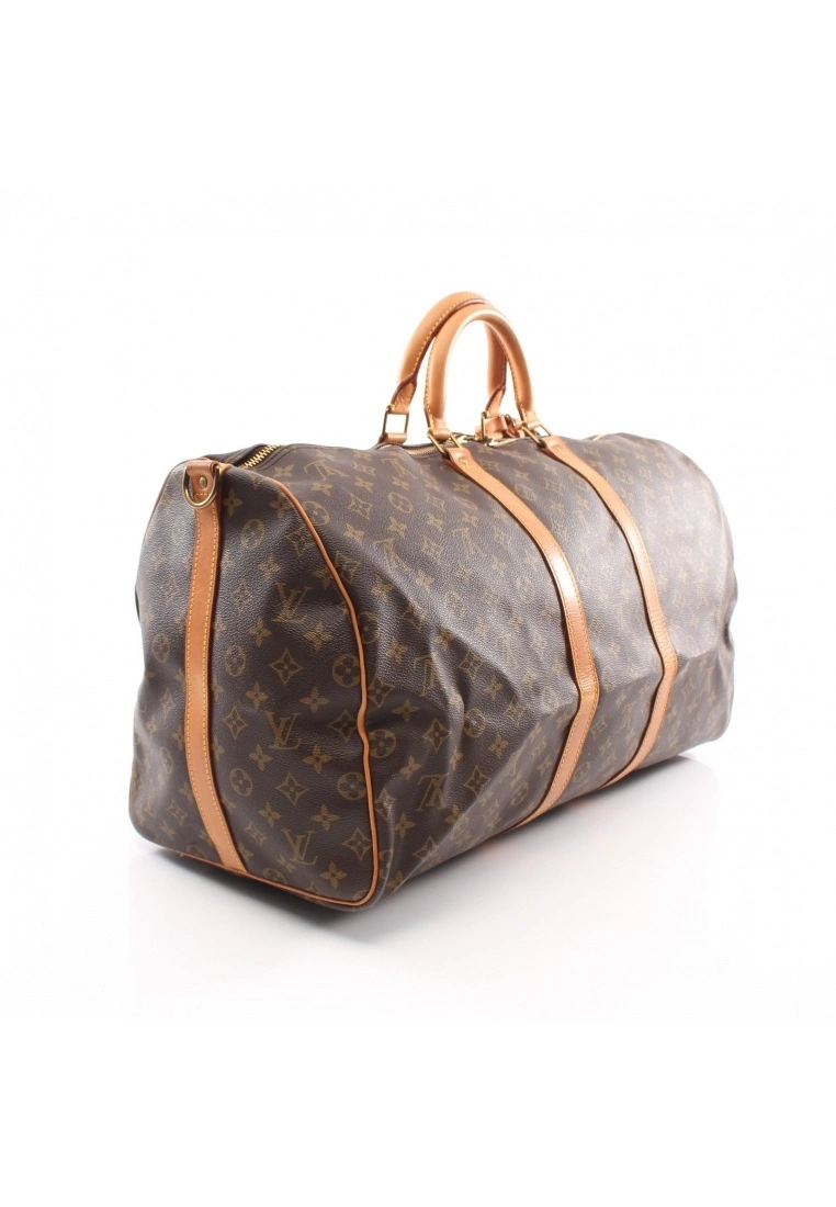 Pre-loved Keepall Bandouliere55 Classic Monogram Duffle Bag PVC Genuine Leather Brown 2 Way Style LOUIS VUITTON 4 Pre-loved Keepall Bandouliere55 Classic Monogram Duffle Bag PVC Genuine Leather Brown 2 Way Style LOUIS VUITTON - Image 2