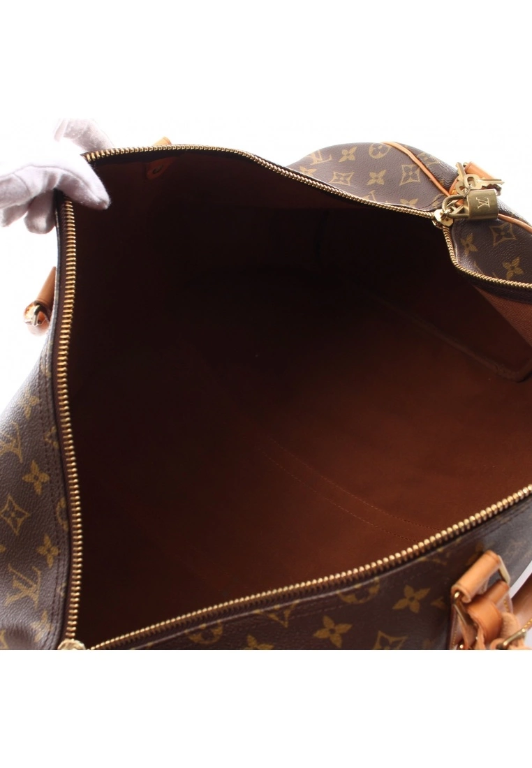 Pre-loved Keepall Bandouliere55 Classic Monogram Duffle Bag PVC Genuine Leather Brown 2 Way Style LOUIS VUITTON 5 Pre-loved Keepall Bandouliere55 Classic Monogram Duffle Bag PVC Genuine Leather Brown 2 Way Style LOUIS VUITTON - Image 3