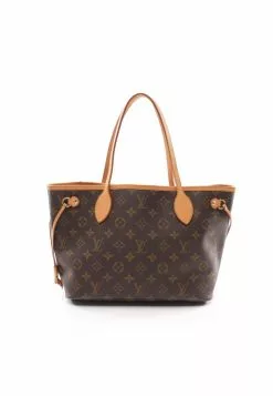 Pre-loved Neverfull PM Classic Monogram Handbag Tote Bag PVC Genuine Leather Brown LOUIS VUITTON