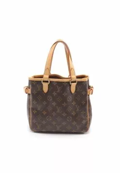 Pre-loved Batignolles Classic Monogram Handbag PVC Genuine Leather Brown LOUIS VUITTON