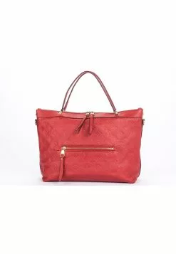 Pre-Loved Louis Vuitton Red Monogram Empreinte Bastilie Bag, Gold Hardware, with Strap, no Dust Cover