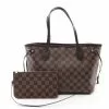 Pre-loved LOUIS VUITTON Neverfull PM Black Checkered Handbag Tote Bag PVC Genuine Leather Brown
