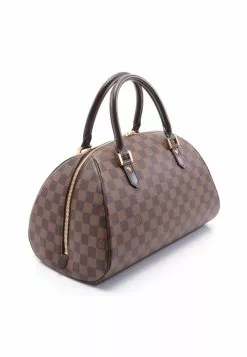 Pre-loved LOUIS VUITTON Ribera MM Black Checkered Handbag PVC Genuine Leather Brown -Louis Vuitton Shop louis vuitton 8449 2747536 2