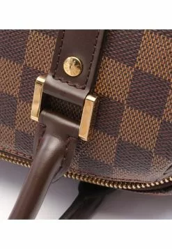 Pre-loved LOUIS VUITTON Ribera MM Black Checkered Handbag PVC Genuine Leather Brown -Louis Vuitton Shop louis vuitton 8450 2747536 7
