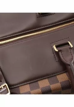 Pre-loved LOUIS VUITTON Greenwich PM Black Checkered Boston Bag PVC Genuine Leather Brown -Louis Vuitton Shop louis vuitton 8453 8947536 5