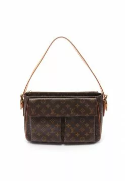 Pre-loved LOUIS VUITTON Viva cite GM Classic Monogram Shoulder Bag PVC Genuine Leather Brown