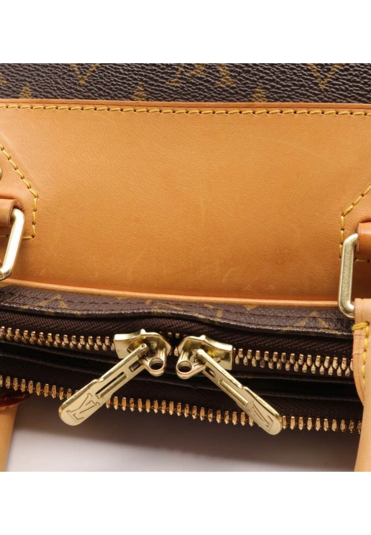 Pre-loved LOUIS VUITTON Alize 2 poches Classic Monogram Boston Bag PVC Genuine Leather Brown 2 Way Style 8 Pre-loved LOUIS VUITTON Alize 2 poches Classic Monogram Boston Bag PVC Genuine Leather Brown 2 Way Style - Image 6