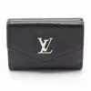 Pre-loved LOUIS VUITTON Portefeuille Lock Mini Black tri-fold Genuine Leather Wallet Black -Louis Vuitton Shop louis vuitton 8460 7157536 1