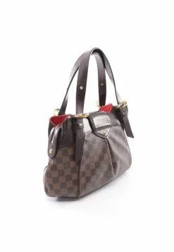 Pre-loved LOUIS VUITTON Sistina PM Black Checkered Handbag PVC Genuine Leather Brown -Louis Vuitton Shop louis vuitton 8463 9057536 2