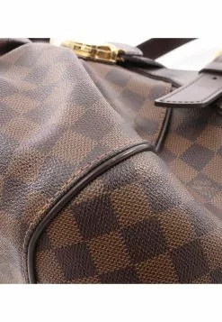 Pre-loved LOUIS VUITTON Sistina PM Black Checkered Handbag PVC Genuine Leather Brown -Louis Vuitton Shop louis vuitton 8464 9057536 8