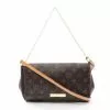 Pre-loved LOUIS VUITTON Favorite MM Classic Monogram Chain Handbag PVC Genuine Leather Brown 2 Way Style