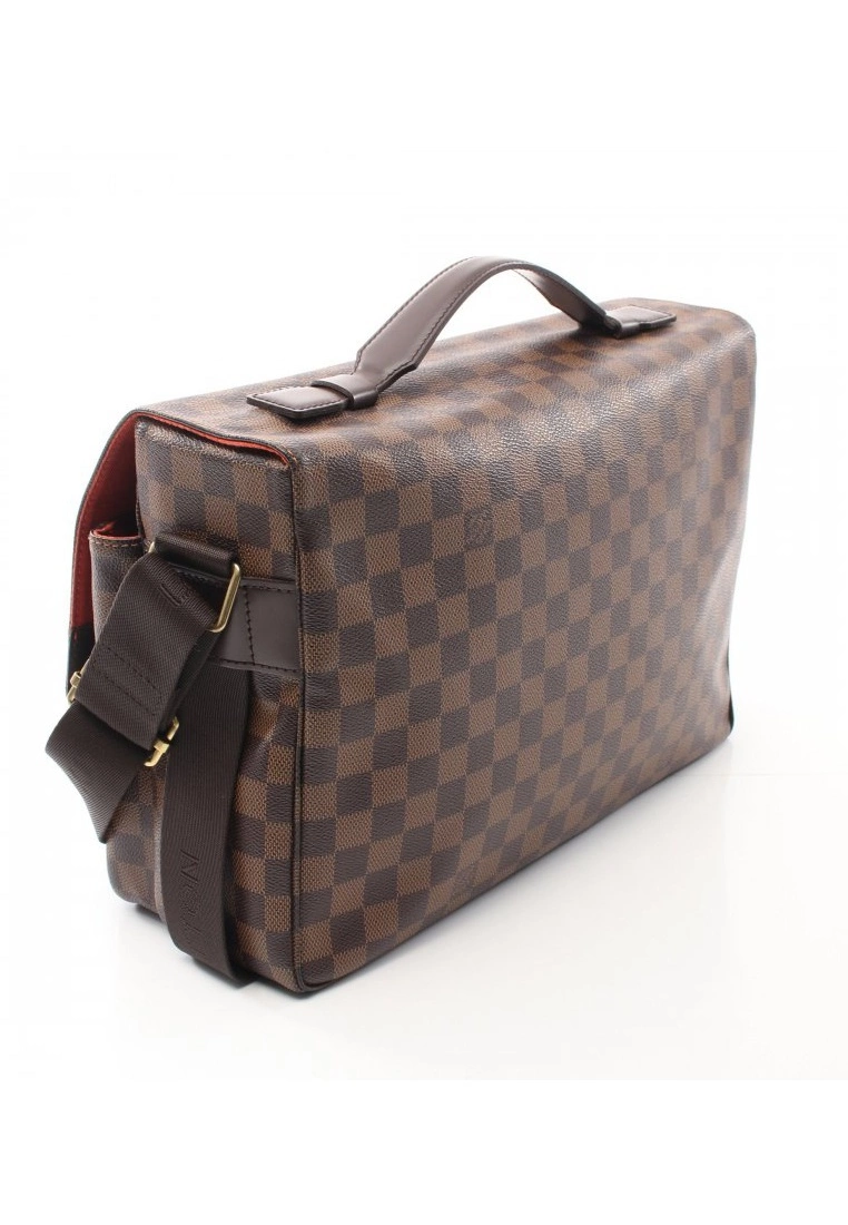 Pre-loved LOUIS VUITTON Broadway Black Checkered Shoulder Bag PVC Genuine Leather Brown 4 Pre-loved LOUIS VUITTON Broadway Black Checkered Shoulder Bag PVC Genuine Leather Brown - Image 2