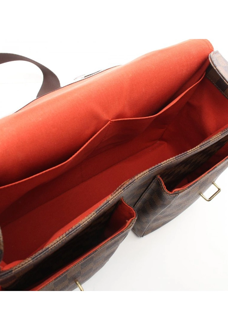 Pre-loved LOUIS VUITTON Broadway Black Checkered Shoulder Bag PVC Genuine Leather Brown 5 Pre-loved LOUIS VUITTON Broadway Black Checkered Shoulder Bag PVC Genuine Leather Brown - Image 3