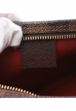 Pre-loved LOUIS VUITTON Trousse Make Up Black Checkered Handbag PVC Genuine Leather Brown -Louis Vuitton Shop louis vuitton 8474 1357536 4