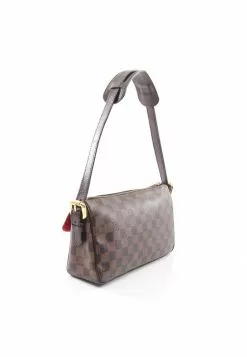 Pre-loved LOUIS VUITTON Ravello GM Black Checkered Shoulder Bag PVC Genuine Leather Brown 2 Way Style Non original Continental Bag Strap -Louis Vuitton Shop louis vuitton 8476 6257536 2