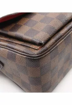 Pre-loved LOUIS VUITTON Ravello GM Black Checkered Shoulder Bag PVC Genuine Leather Brown 2 Way Style Non original Continental Bag Strap -Louis Vuitton Shop louis vuitton 8476 6257536 5