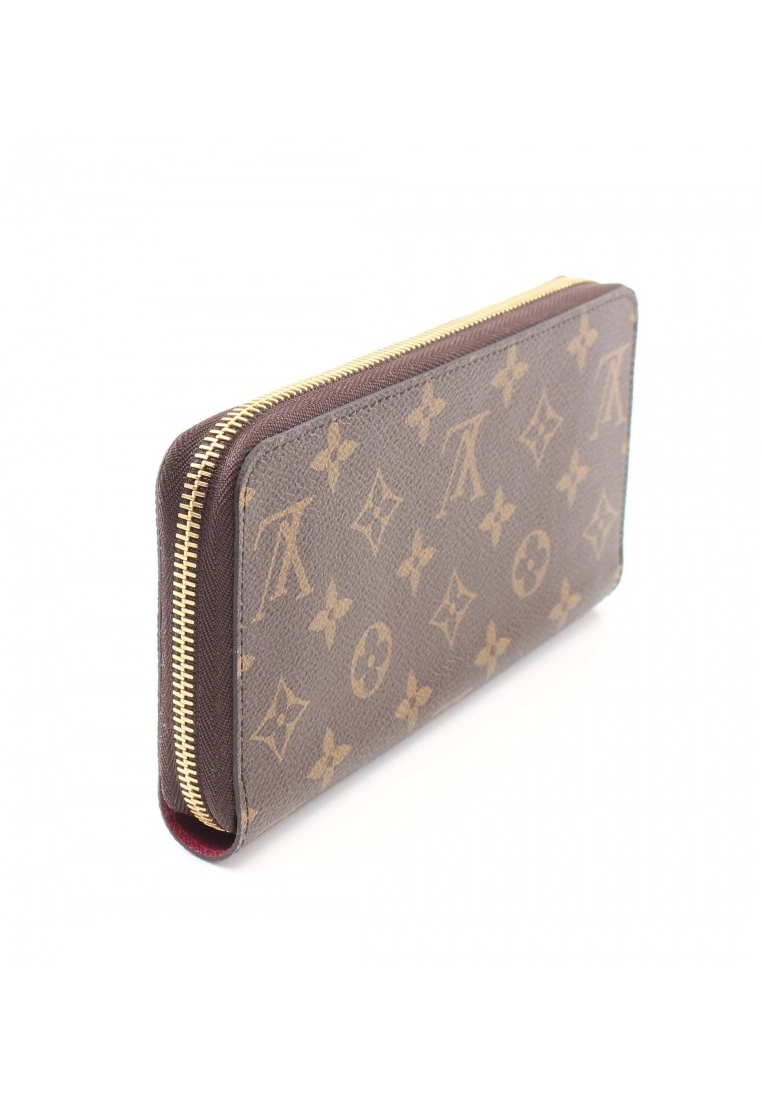 Pre-loved LOUIS VUITTON Classic Monogram peach red Round Edge Zipper Continental Wallet PVC Brown pink purple 4 Pre-loved LOUIS VUITTON Classic Monogram peach red Round Edge Zipper Continental Wallet PVC Brown pink purple - Image 2