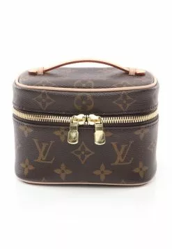 Pre-loved LOUIS VUITTON Mini Classic Monogram Handbag Toiletry Bag PVC Genuine Leather Brown