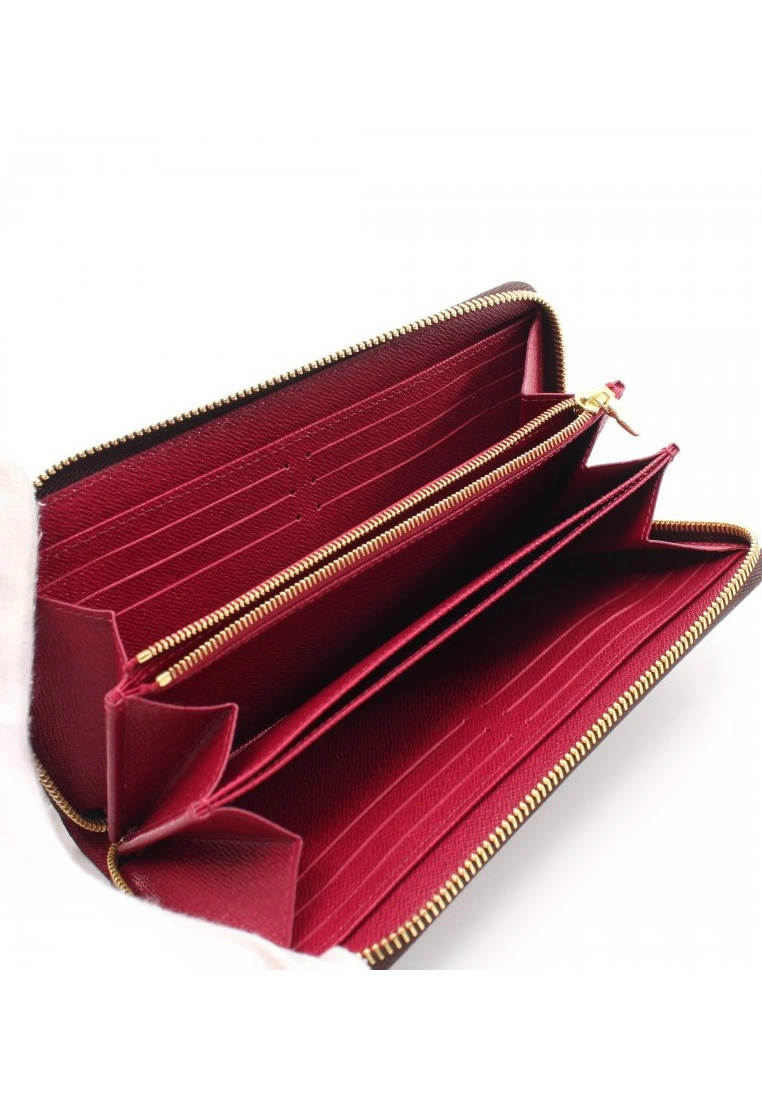 Pre-loved LOUIS VUITTON Classic Monogram peach red Round Edge Zipper Continental Wallet PVC Brown pink purple 5 Pre-loved LOUIS VUITTON Classic Monogram peach red Round Edge Zipper Continental Wallet PVC Brown pink purple - Image 3