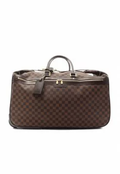 Pre-loved LOUIS VUITTON Eole 60 Black Checkered Boston Bag suitcase PVC Genuine Leather Brown