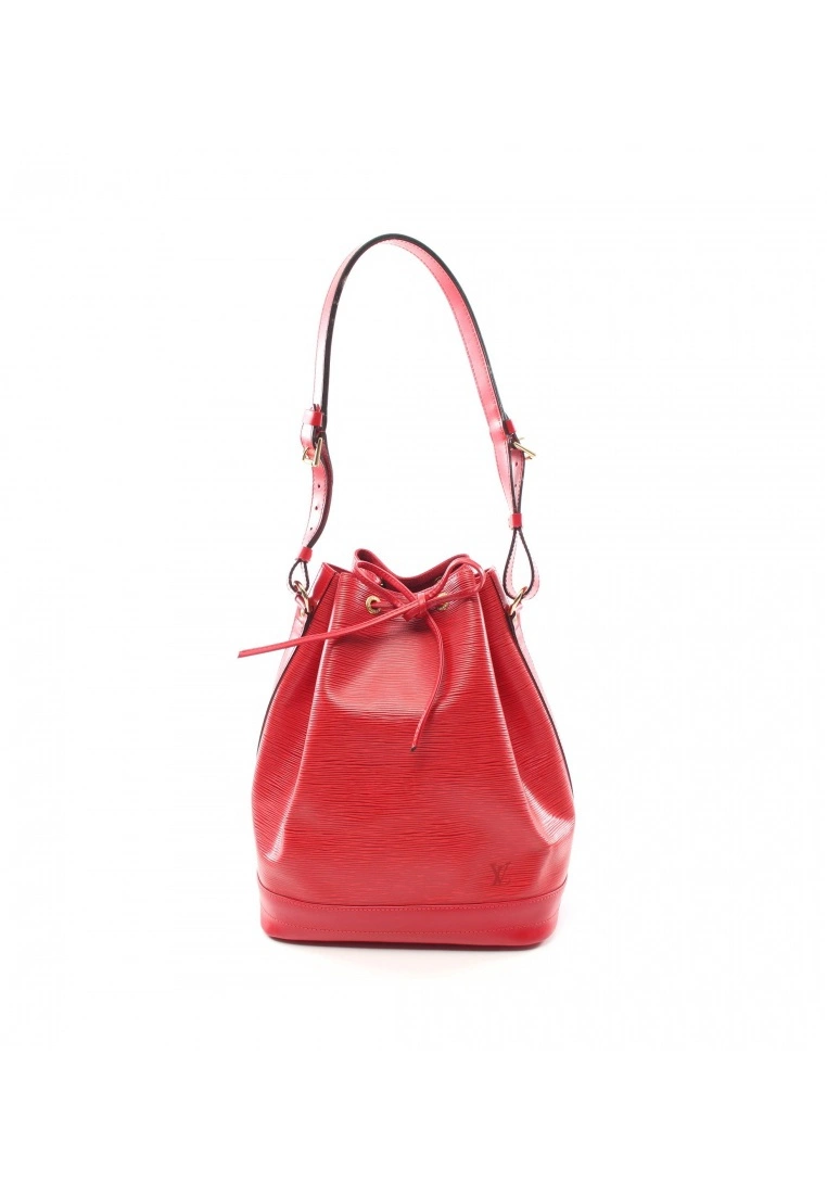 Pre-loved LOUIS VUITTON Noe Waved Pattern Spanish Red Genuine Leather Shoulder Bag Red 3 Pre-loved LOUIS VUITTON Noe Waved Pattern Spanish Red Genuine Leather Shoulder Bag Red