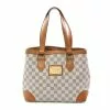 Pre-loved LOUIS VUITTON Hampstead PM white Checkered Handbag Tote Bag PVC Genuine Leather white -Louis Vuitton Shop louis vuitton 8524 4367536 1