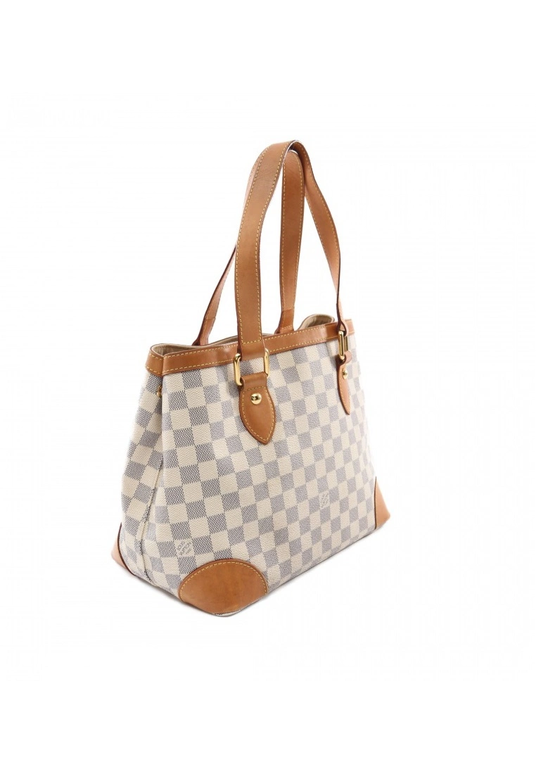 Pre-loved LOUIS VUITTON Hampstead PM white Checkered Handbag Tote Bag PVC Genuine Leather white 4 Pre-loved LOUIS VUITTON Hampstead PM white Checkered Handbag Tote Bag PVC Genuine Leather white - Image 2