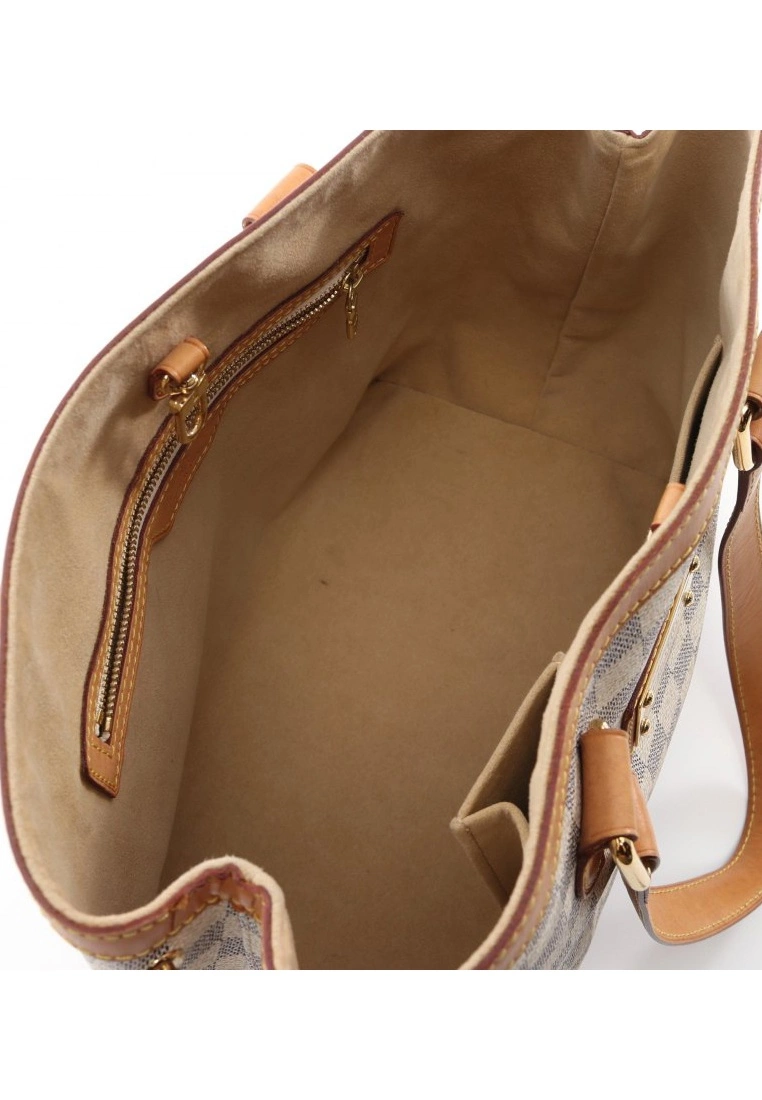 Pre-loved LOUIS VUITTON Hampstead PM white Checkered Handbag Tote Bag PVC Genuine Leather white 5 Pre-loved LOUIS VUITTON Hampstead PM white Checkered Handbag Tote Bag PVC Genuine Leather white - Image 3