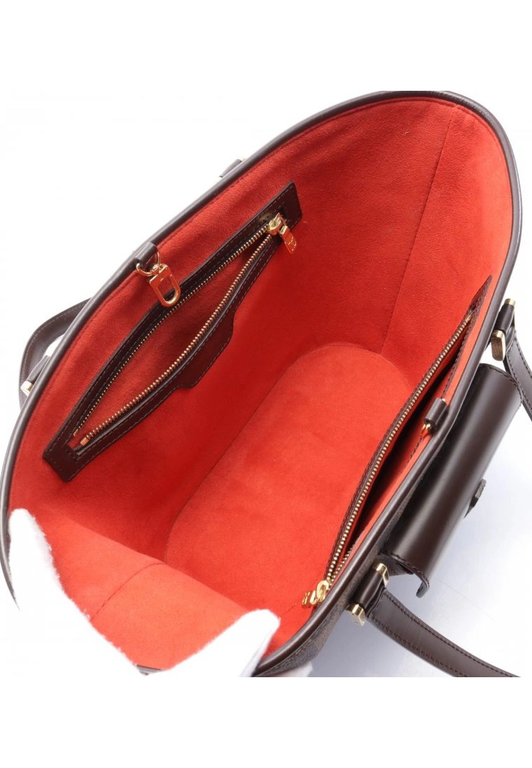 Pre-loved LOUIS VUITTON Manosque PM Black Checkered Shoulder Bag Tote Bag PVC Genuine Leather Brown 5 Pre-loved LOUIS VUITTON Manosque PM Black Checkered Shoulder Bag Tote Bag PVC Genuine Leather Brown - Image 3