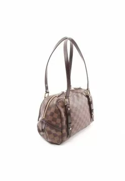 Pre-loved LOUIS VUITTON Rivington PM Black chessboard Shoulder Bag PVC Genuine Leather Brown -Louis Vuitton Shop louis vuitton 8692 2561636 2