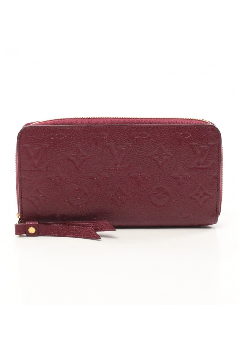 Pre-loved LOUIS VUITTON Classic Monogram empreinte embossed Morning Glory Color Long round zipper Genuine Leather Wallet pink purple 3 Pre-loved LOUIS VUITTON Classic Monogram empreinte embossed Morning Glory Color Long round zipper Genuine Leather Wallet pink purple