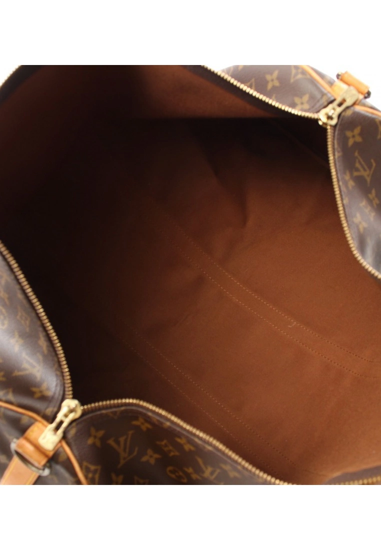 Pre-loved LOUIS VUITTON Keepall Bandouliere55 Classic Monogram Duffle Bag PVC Genuine Leather Brown 2 Way Style 5 Pre-loved LOUIS VUITTON Keepall Bandouliere55 Classic Monogram Duffle Bag PVC Genuine Leather Brown 2 Way Style - Image 3