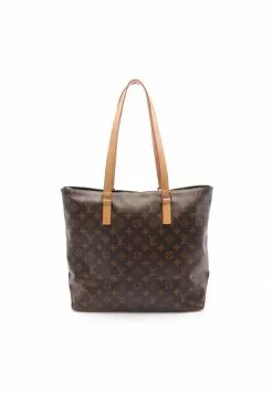Pre-loved LOUIS VUITTON Cabas Mezzo Classic Monogram Shoulder Bag Tote Bag PVC Genuine Leather Brown