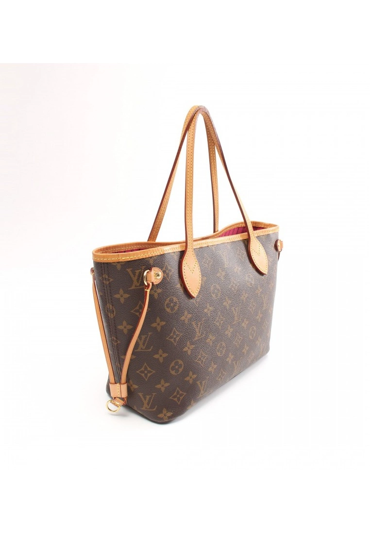 Pre-loved LOUIS VUITTON Neverfull PM Classic Monogram Pivot peony red Handbag Tote Bag PVC Genuine Leather Brown 4 Pre-loved LOUIS VUITTON Neverfull PM Classic Monogram Pivot peony red Handbag Tote Bag PVC Genuine Leather Brown - Image 2