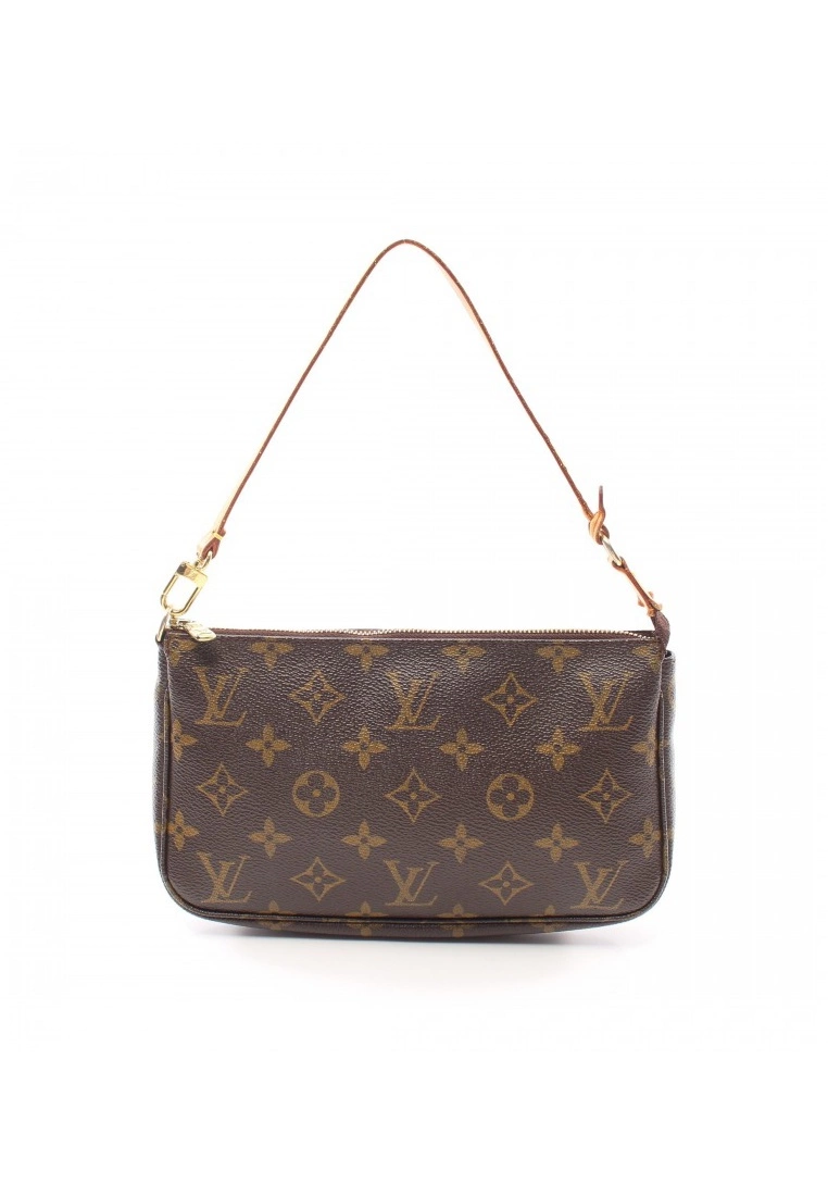 Pre-loved LOUIS VUITTON Pochette Accessoires Classic Monogram Handbag PVC Genuine Leather Brown 3 Pre-loved LOUIS VUITTON Pochette Accessoires Classic Monogram Handbag PVC Genuine Leather Brown
