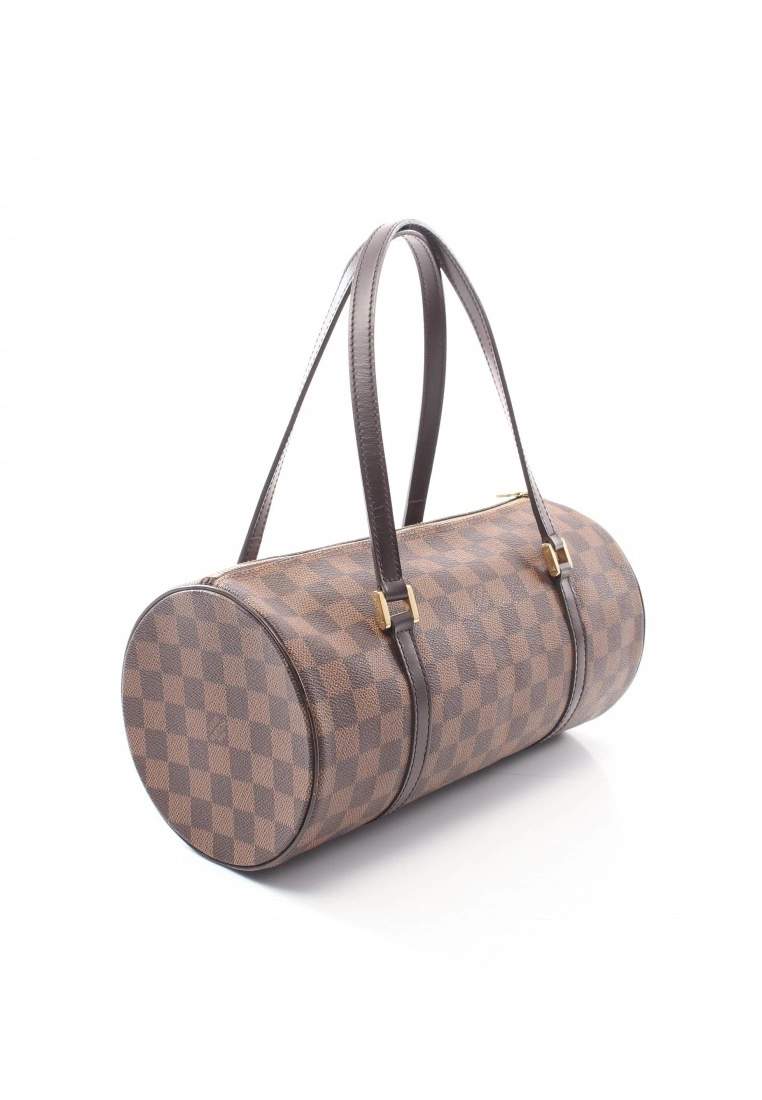 Pre-loved LOUIS VUITTON Papillon30 Black chessboard Handbag PVC Genuine Leather Brown 4 Pre-loved LOUIS VUITTON Papillon30 Black chessboard Handbag PVC Genuine Leather Brown - Image 2