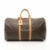 Pre-loved LOUIS VUITTON Keepall55 Classic Monogram Duffle Bag PVC Genuine Leather Brown