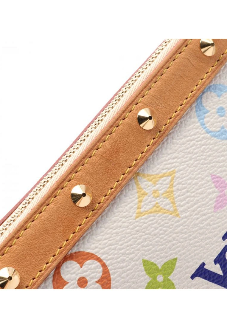 Pre-loved LOUIS VUITTON Pochette Accessoires Classic Monogram multi white Handbag PVC Genuine Leather white 7 Pre-loved LOUIS VUITTON Pochette Accessoires Classic Monogram multi white Handbag PVC Genuine Leather white - Image 5