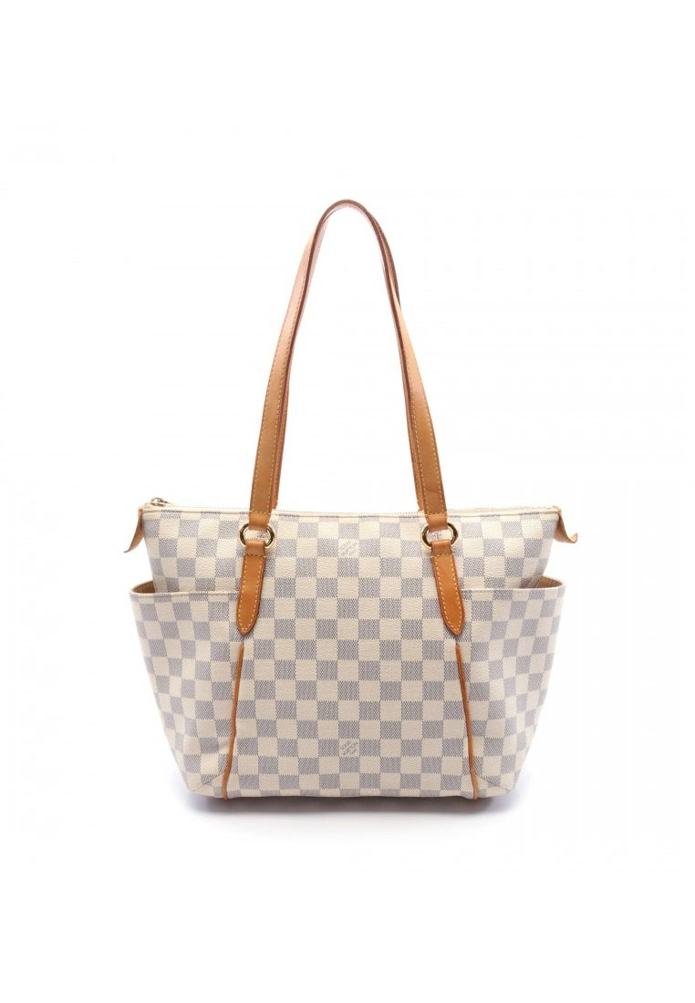 Pre-loved LOUIS VUITTON Totally PM white checkered Shoulder Bag Tote Bag PVC Genuine Leather white 3 Pre-loved LOUIS VUITTON Totally PM white checkered Shoulder Bag Tote Bag PVC Genuine Leather white