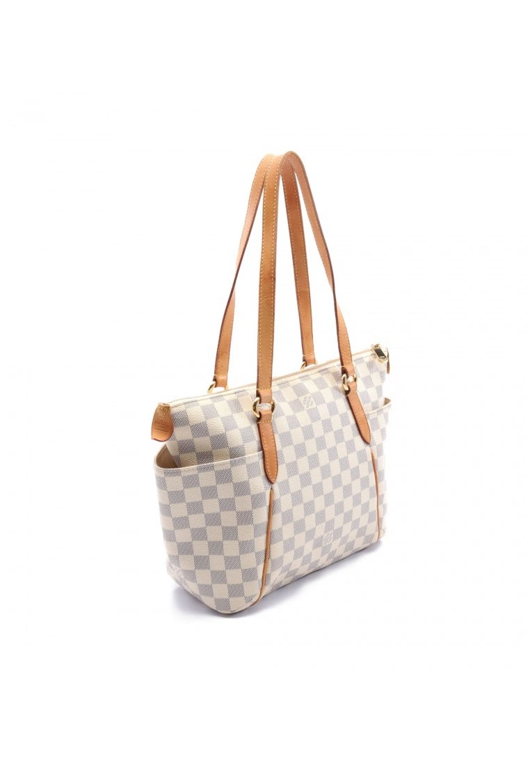 Pre-loved LOUIS VUITTON Totally PM white checkered Shoulder Bag Tote Bag PVC Genuine Leather white 4 Pre-loved LOUIS VUITTON Totally PM white checkered Shoulder Bag Tote Bag PVC Genuine Leather white - Image 2