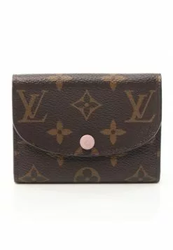 Pre-loved LOUIS VUITTON Porte-monnaie Rosalie Classic Monogram ballet pink Coin Pouch PVC Genuine Leather Brown Light Pink