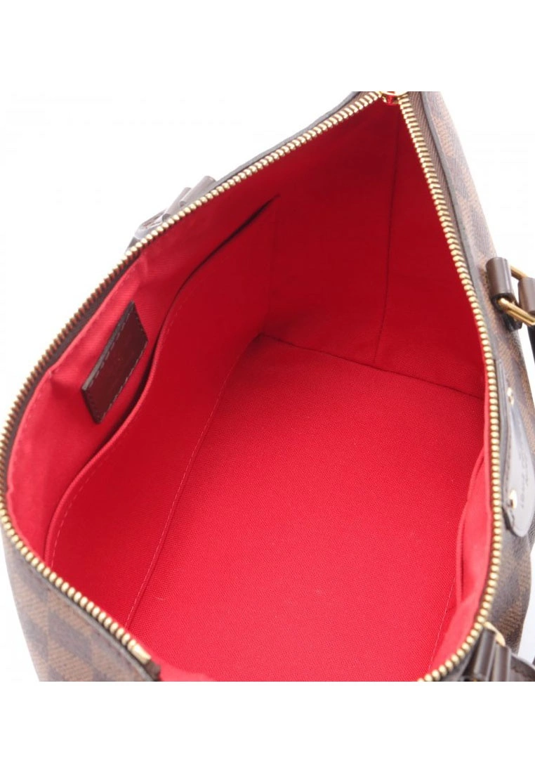 Pre-loved LOUIS VUITTON Siena PM Black chessboard Handbag PVC Genuine Leather Brown 2 Way Style 5 Pre-loved LOUIS VUITTON Siena PM Black chessboard Handbag PVC Genuine Leather Brown 2 Way Style - Image 3