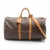 Pre-loved LOUIS VUITTON Keepall Bandouliere55 Classic Monogram Duffle Bag PVC Genuine Leather Brown 2 Way Style -Louis Vuitton Shop louis vuitton 8783 7491636 1