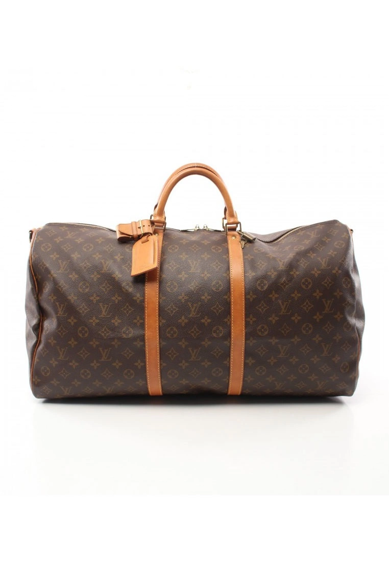Pre-loved LOUIS VUITTON Keepall Bandouliere60 Classic Monogram Duffle Bag PVC Genuine Leather Brown 3 Pre-loved LOUIS VUITTON Keepall Bandouliere60 Classic Monogram Duffle Bag PVC Genuine Leather Brown