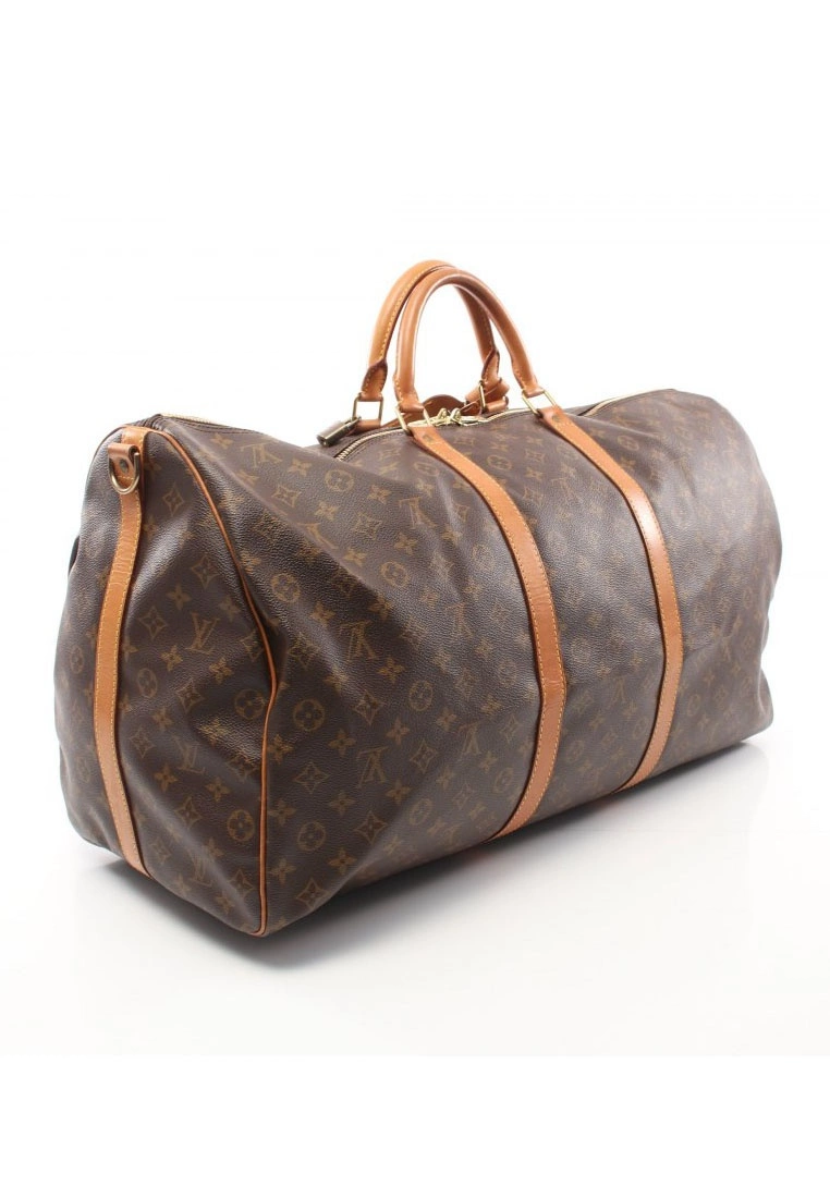 Pre-loved LOUIS VUITTON Keepall Bandouliere60 Classic Monogram Duffle Bag PVC Genuine Leather Brown 4 Pre-loved LOUIS VUITTON Keepall Bandouliere60 Classic Monogram Duffle Bag PVC Genuine Leather Brown - Image 2